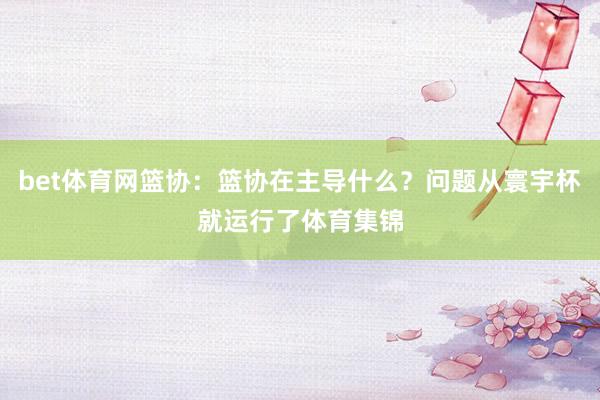 bet体育网篮协：篮协在主导什么？问题从寰宇杯就运行了体育集锦