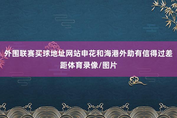 外围联赛买球地址网站申花和海港外助有信得过差距体育录像/图片