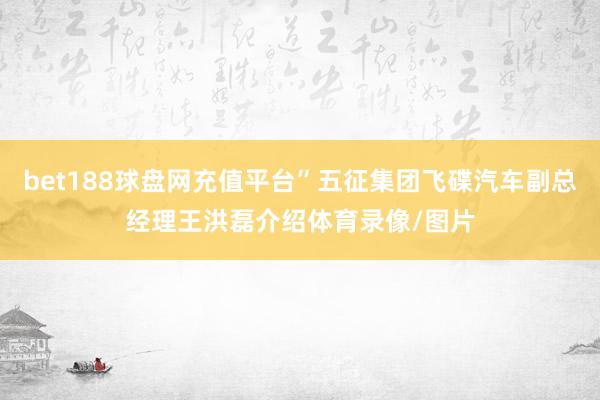 bet188球盘网充值平台”五征集团飞碟汽车副总经理王洪磊介绍体育录像/图片