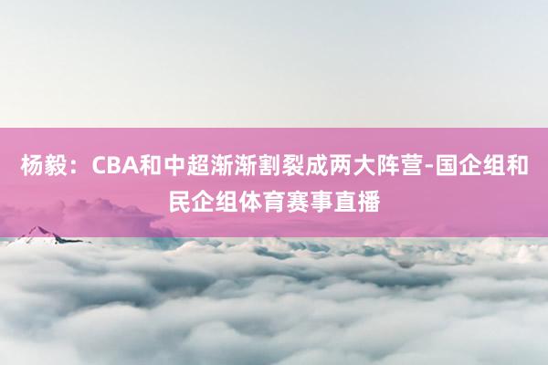 杨毅：CBA和中超渐渐割裂成两大阵营-国企组和民企组体育赛事直播