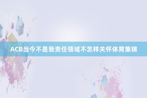 ACB当今不是我责任领域不怎样关怀体育集锦