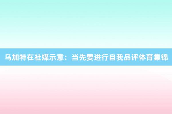 乌加特在社媒示意：当先要进行自我品评体育集锦