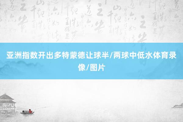 亚洲指数开出多特蒙德让球半/两球中低水体育录像/图片